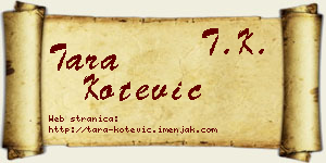 Tara Kotević vizit kartica
